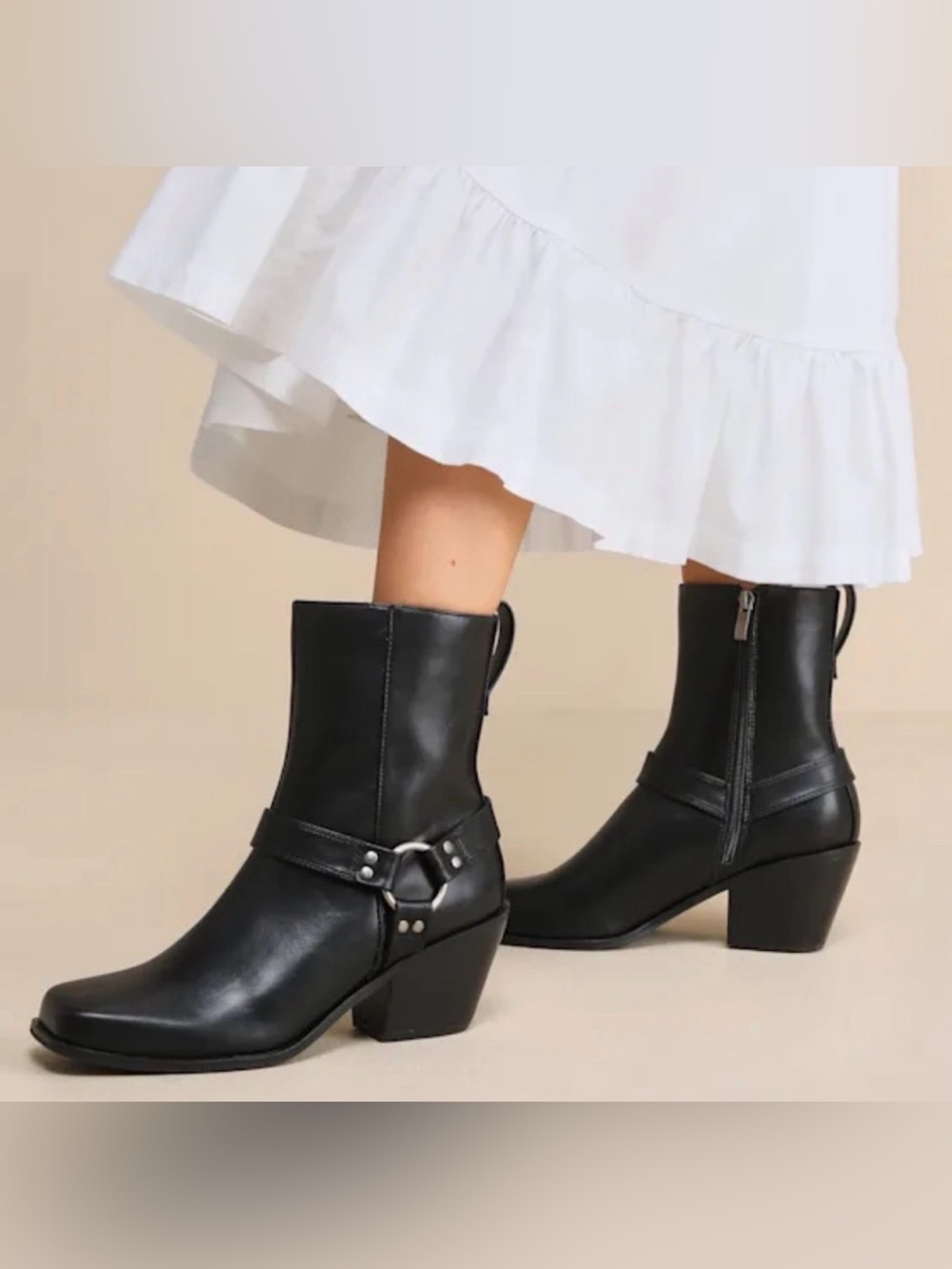 NIB Lulu's Sammson Black Mid-Calf Moto Boots - 6.5